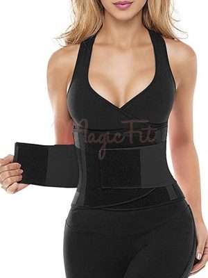 Breathable Hourglass Waist Trainer Stomach Wrapping Belt - Black