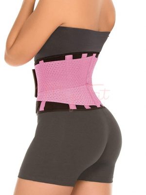 Breathable Hourglass Waist Trainer Stomach Wrapping Belt - Pink